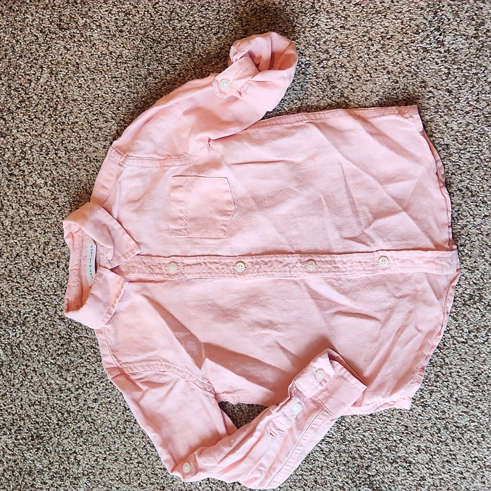 Janie & Jack | Peach Linen Button Up